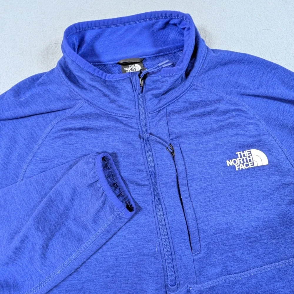 The North Face Quarter Zip Fleece Pullover Mens Size Large Blue Activewear